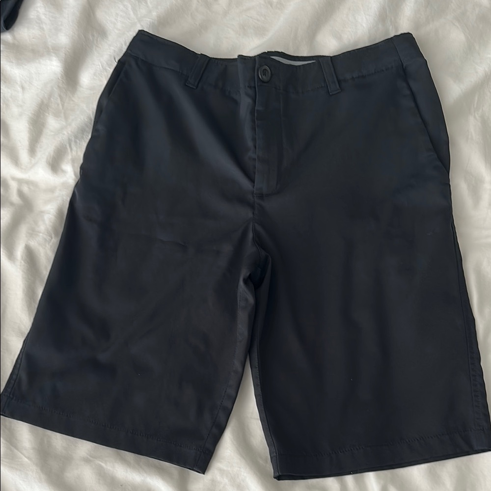 Boys Black under Armour golf shorts